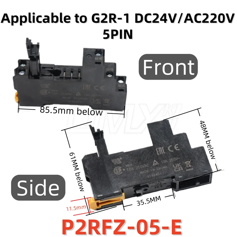 10 piezas/lote de relés de conversión originales G2R-1-S(S) 10A 24VDC12VDC de 5 pines, juego de relés de conversión P2RFZ-05-E 05 Base