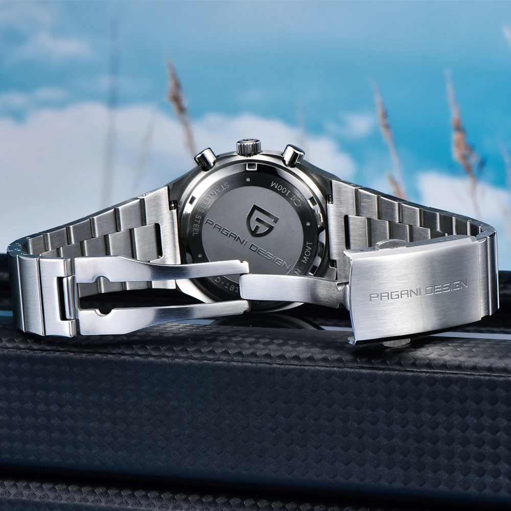 Reloj cronógrafo cuadrado PAGANI DESIGN PD1819 para hombre, movimiento japonés Miyota OS000, cristal de zafiro, reloj deportivo resistente al agua.
