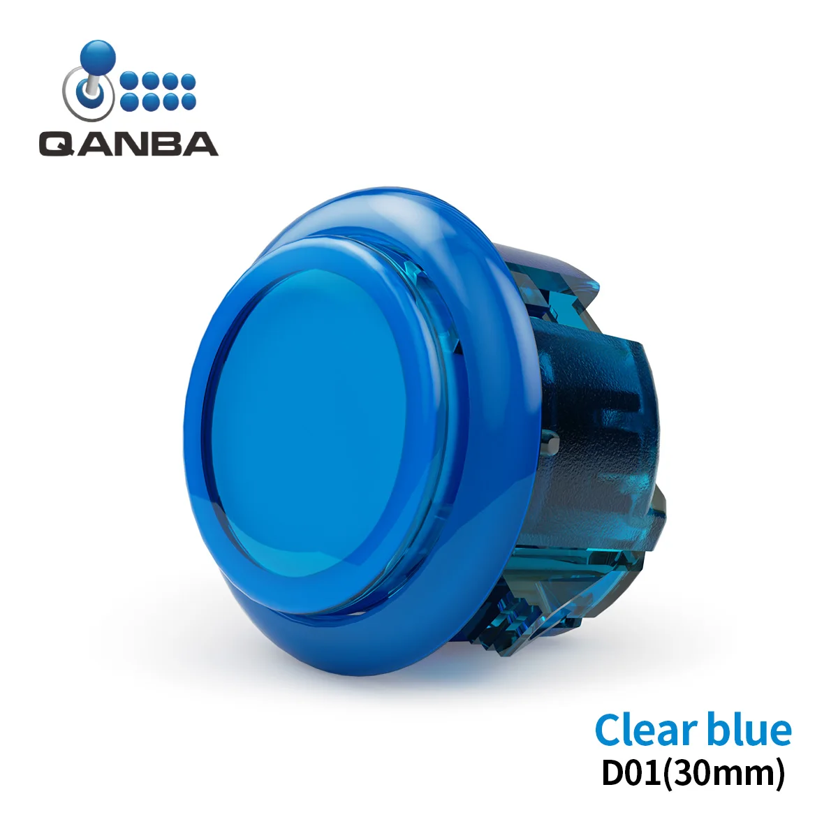 Qanba Gravity KS Ejes mecánicos Pulsador silencioso 24 mm/30 mm Botón Arcade a presión (en caja)