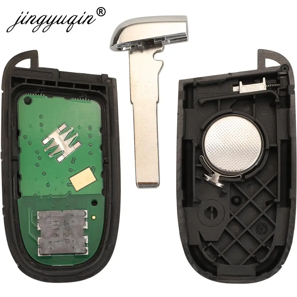 Jingyuqin llave remota inteligente del mercado de accesorios 433mhz 4A sin llave para Jeep Renegade Compass C-CUV Trailhawk SIP22 M3N- 40821302 68250335 AB