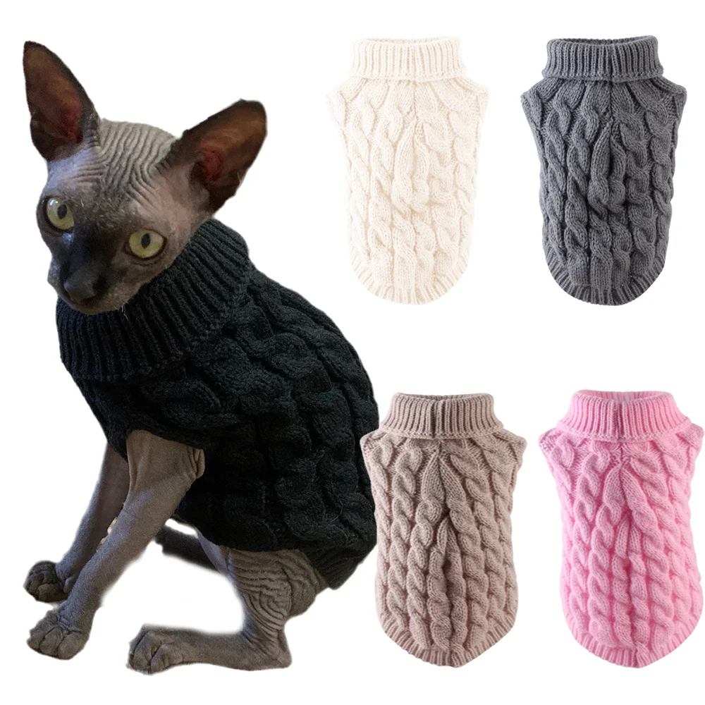 Suéter Cálido de Punto para Gatos Sphynx, Ropa de Invierno para Mascotas, Ropa para Gatos, Katten, Kedi, Gatitos, Cachorros, Pullovers, Ropa Para Gatos