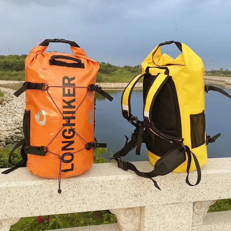Mochila impermeable para exteriores de 30L, Rafting en río, pesca, espeleología, Tour, senderismo, Pole, mochila para montar