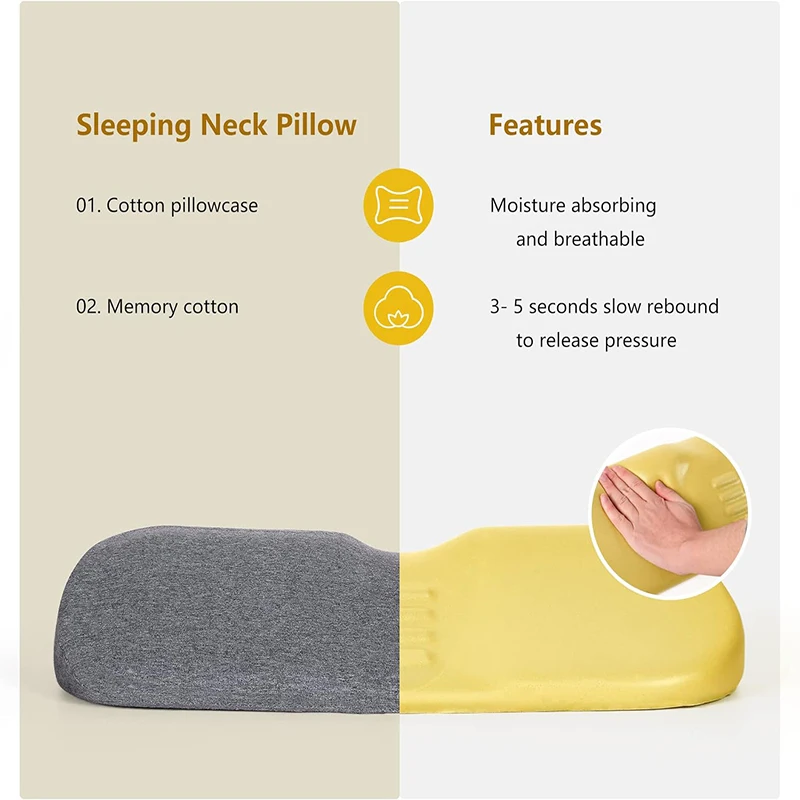 Almohada cervical, almohada de contorno de espuma viscoelástica, almohadas de cama para dormir lateral, almohada ortopédica ergonómica para dormir, almohada para el cuello
