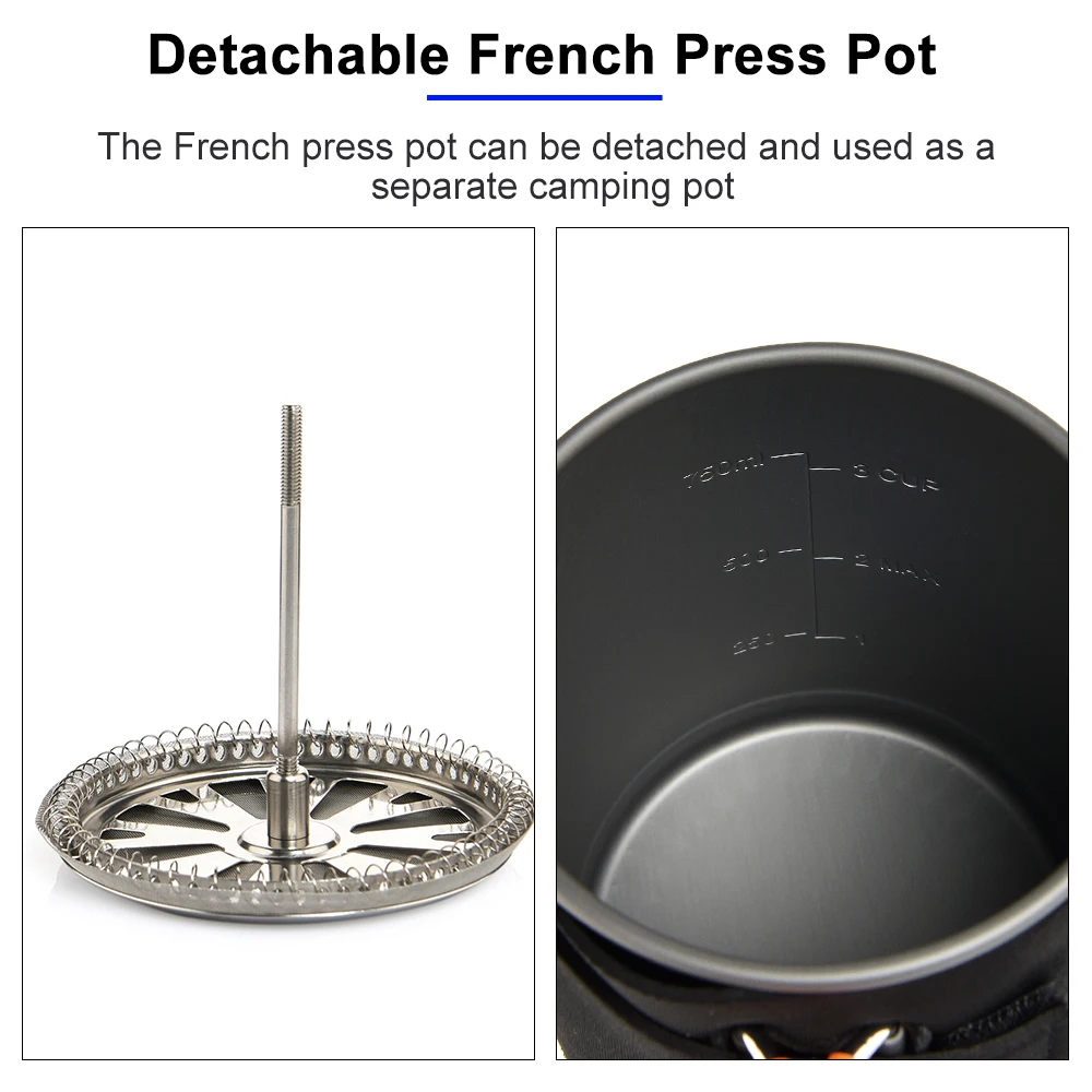 Widesea-sistema de cocina para acampar con intercambiador de calor, estufa de Gas para exteriores, quemador, cafetera turística, taza, utensilios de cocina, vajilla, turismo