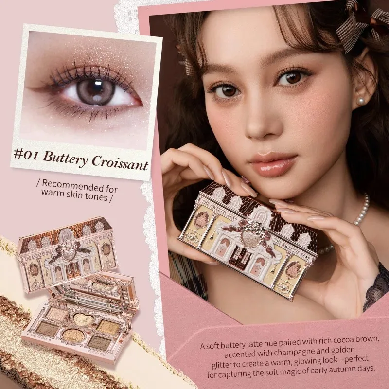 Flower Knows SWEETIE BEAR Paleta de maquillaje de ojos altamente pigmentada Sombras de ojos Kit de regalo de cosméticos con acabado brillante mate de larga duración