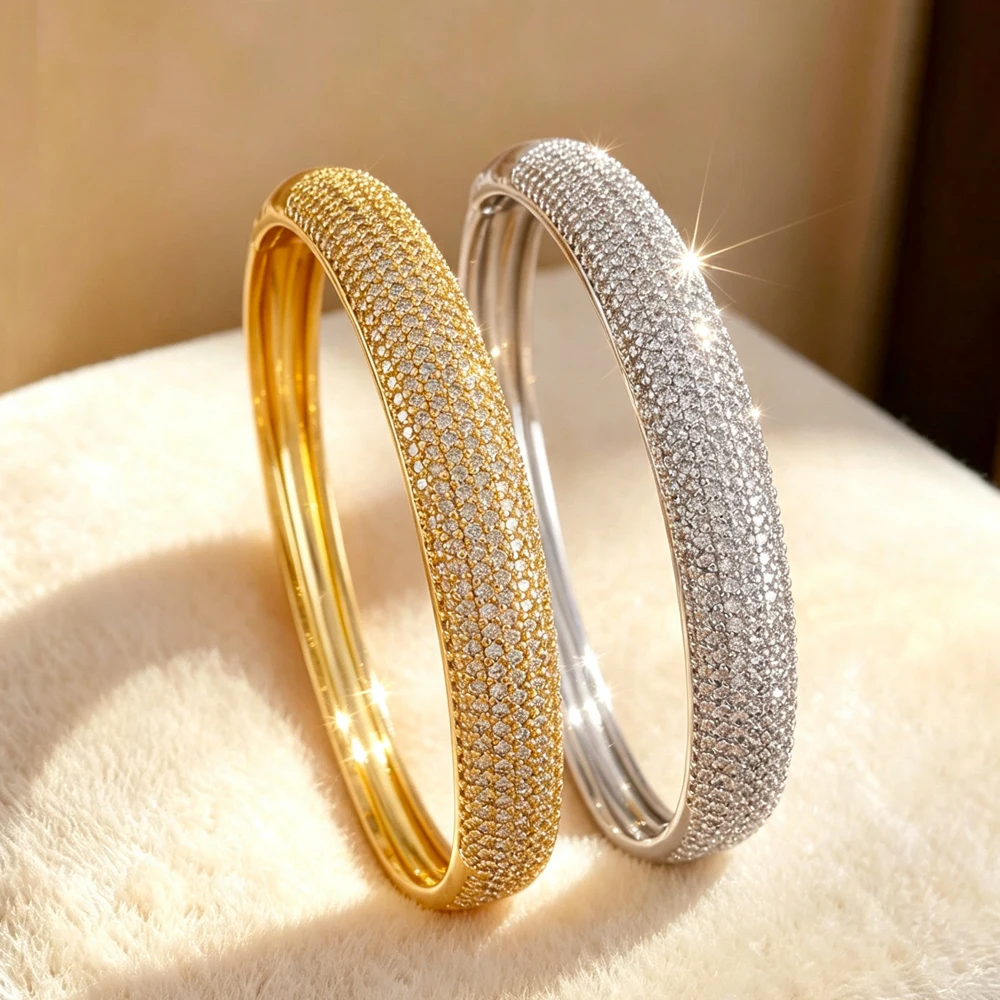 Yupsk - Pulsera de Circonia Brillante y Lujosa con Micropavé Completo para Mujer, Hermosa Joyería para Novia, Boda, Fiesta, Regalo Exquisito