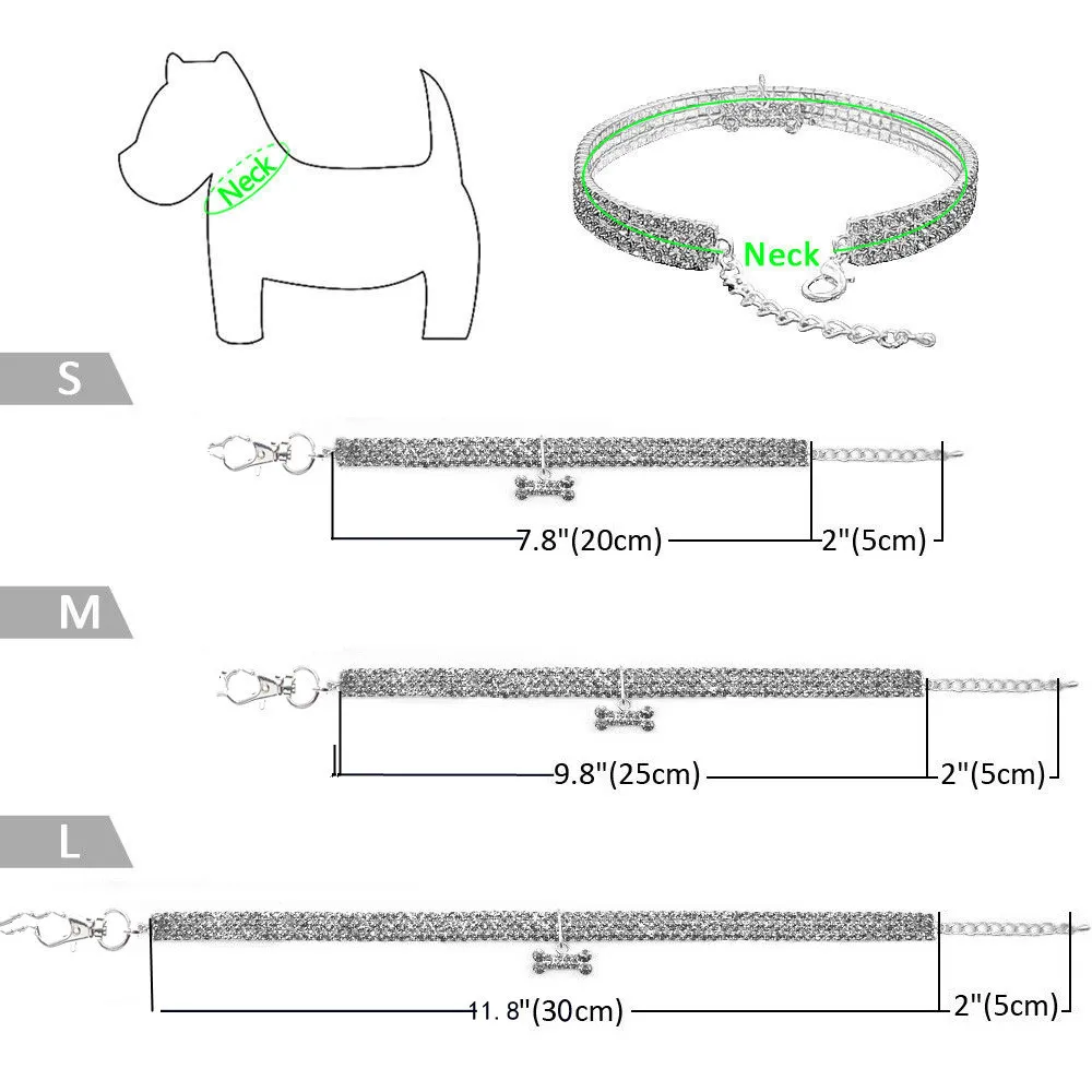 Collar para Cachorros y Perros, Joyería de Cristal con Pedrería, Ajustable, con Texto Grabado, para Chihuahua, GXQ08