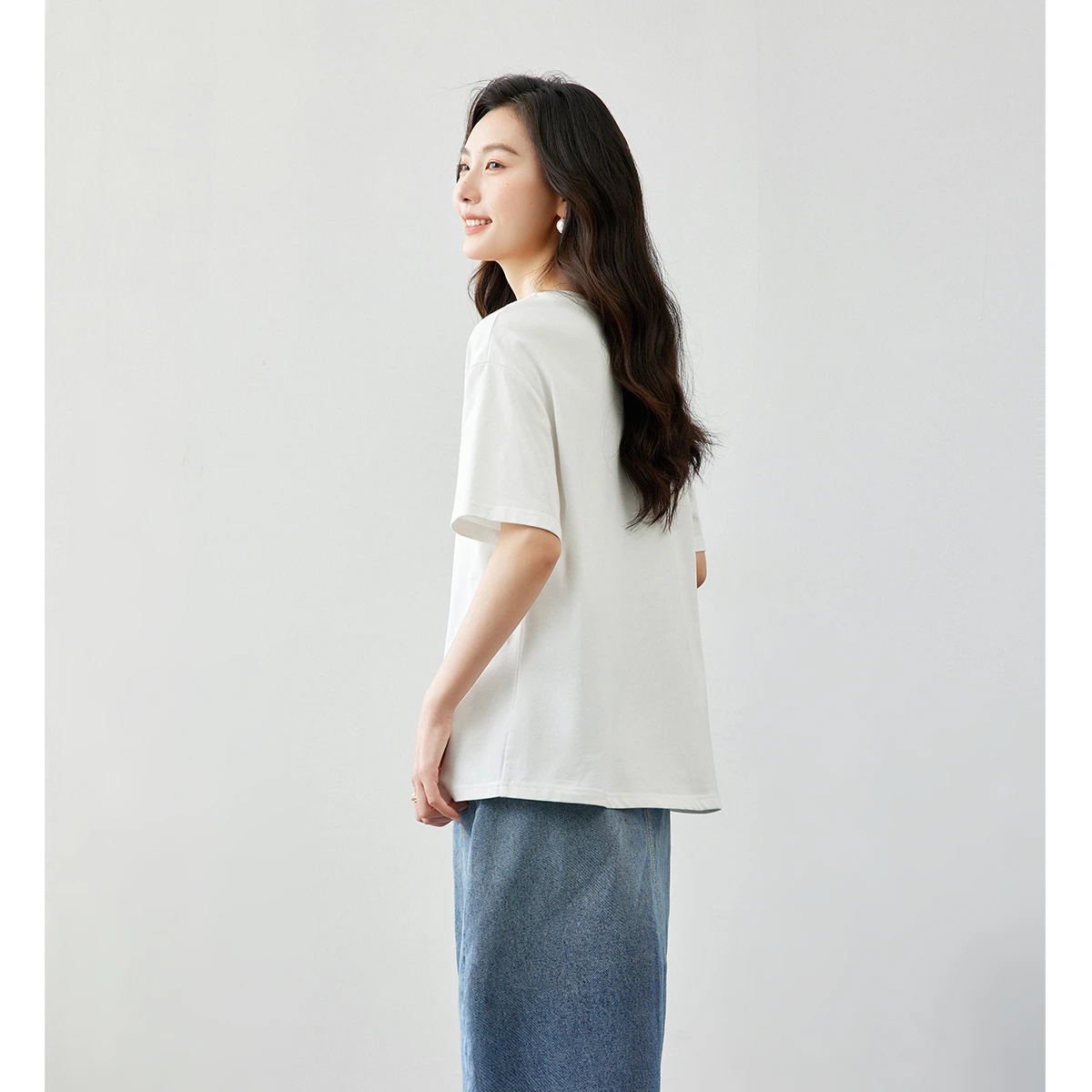 VIMLY-Camiseta blanca de algodón bordada de estilo chino para mujer, camisetas de manga corta, camisetas holgadas y versátiles, nuevas camisetas de verano para mujer M6911