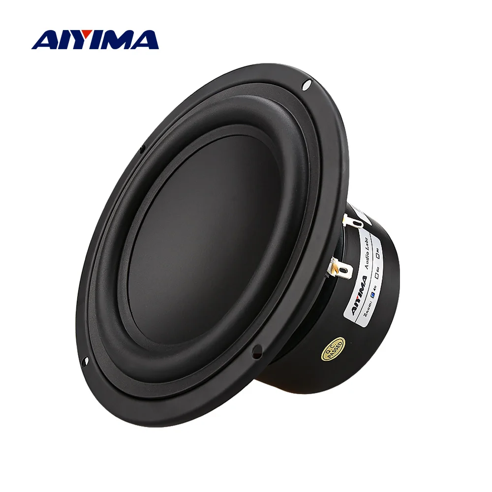 AIYIMA-altavoz de graves potentes para cine en casa, Subwoofer de 5,25 pulgadas, 4/8 Ohm, 40W, para estantería, Audio para coche, bricolaje, 1 piezas
