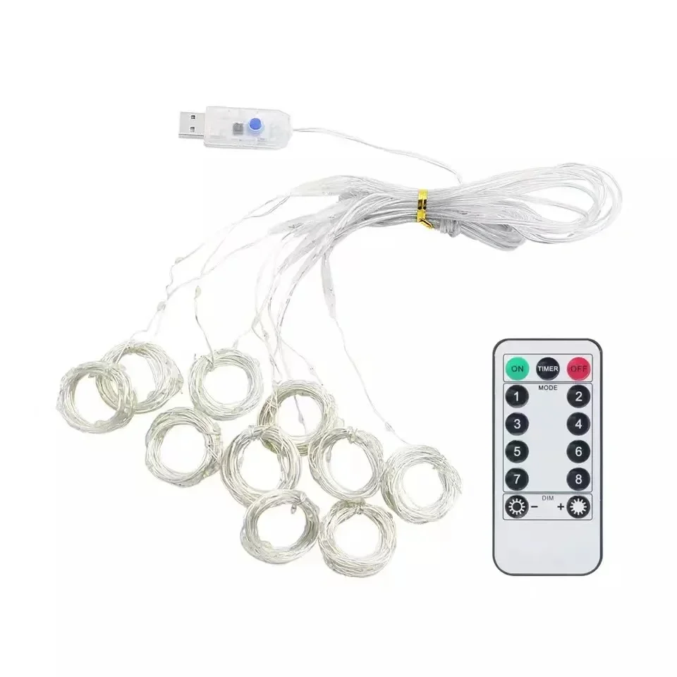 Cortina de luces LED de 3M, guirnalda de luces de Navidad, lámparas para boda, fiesta, hogar, decoración de jardín
