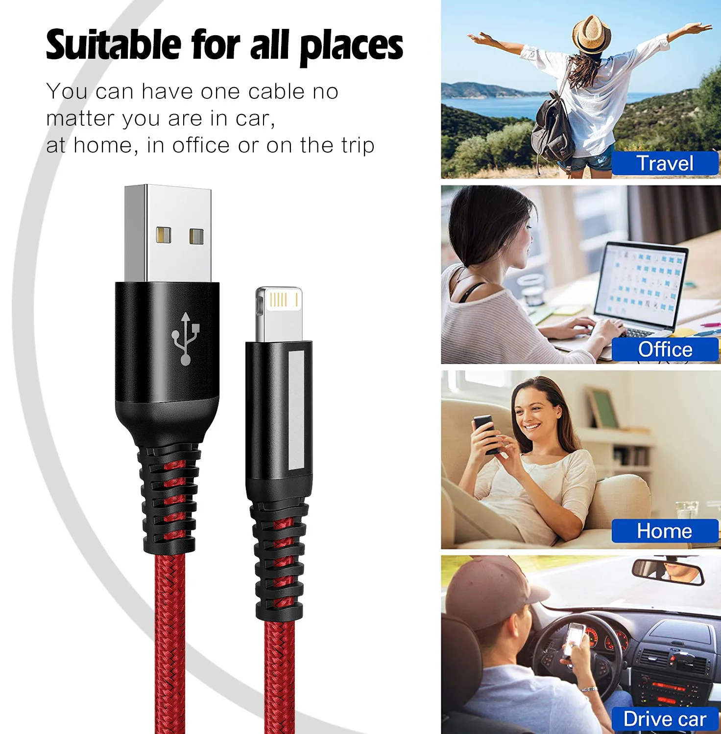 Cable USB 3A para iPhone 13, 12, 11, 14 Pro Max, XR, X, XS Max, 7, 8 Plus, iPad, cable de carga rápida, cable de datos, 1m, 2m, 3m