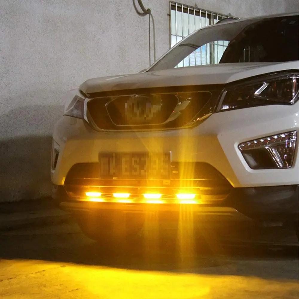 Luz Estroboscópica LED Ámbar de 3 LED con Control Remoto Inalámbrico, Luces Estroboscópicas para Parrilla de Coche, Luces LED de Emergencia para Vehículos, Lámpara de Señalización Intermitente de 12V