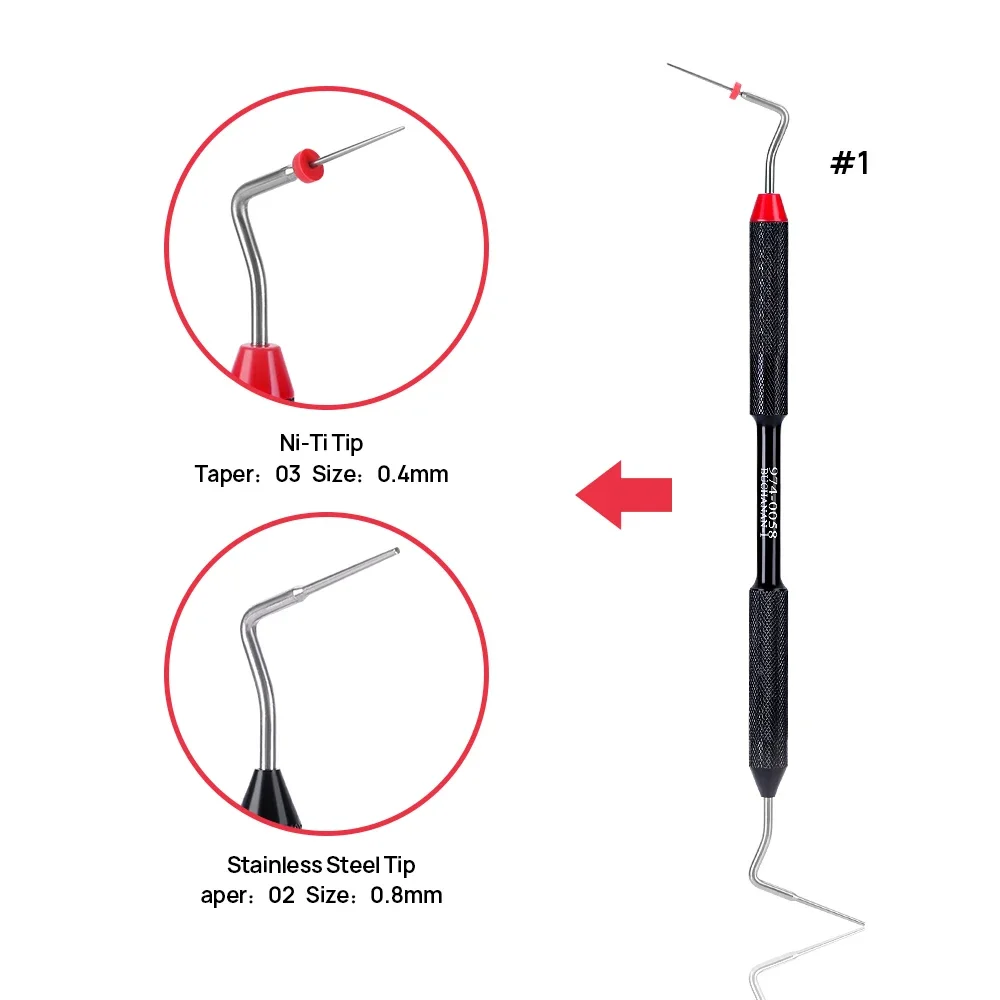 JUMTOP Dental Endo Buchanan tapón de mano relleno de conducto radicular NITI punta de acero inoxidable relleno instrumentos de odontología endodoncia