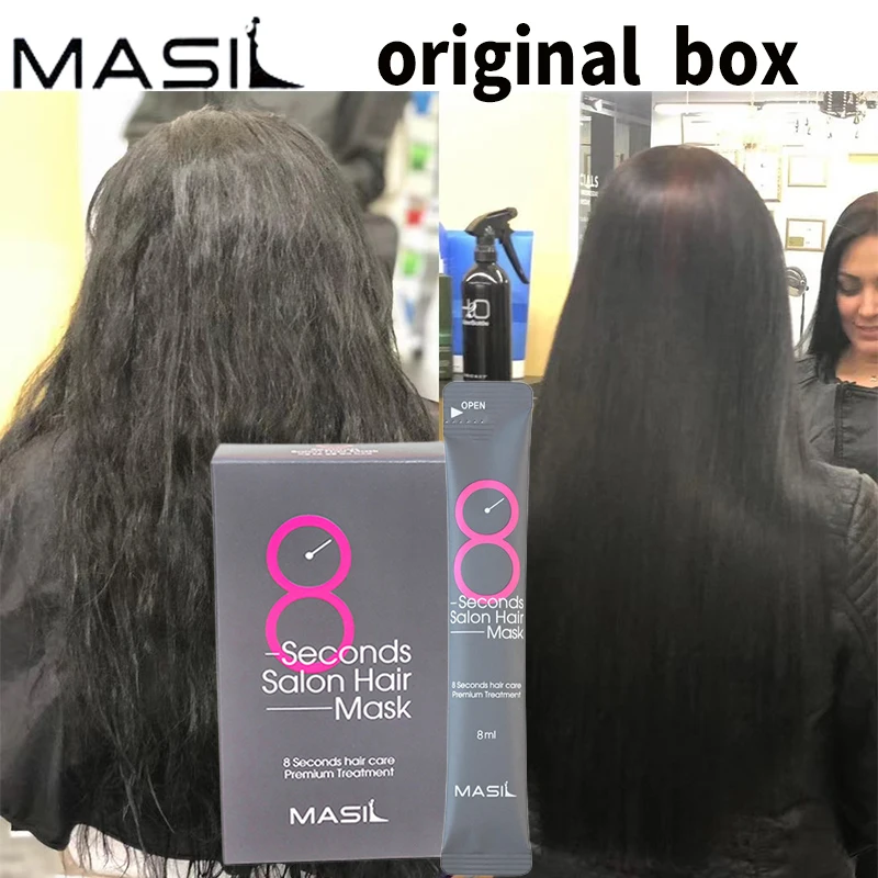 Mascarilla Capilar Masil, Tamaño de Viaje, 8 Segundos, Esencia Líquida para el Cuidado del Cabello, Acondicionador Anti-Caída, Reparador de Cabello Dañado, Champú