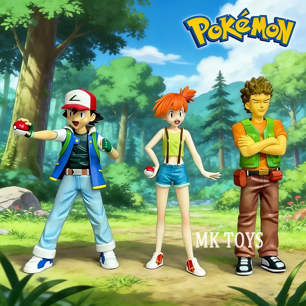 Figuras de Anime Pokémon, Ash Ketchum, Misty, Brock, Figuras de Acción de PVC, Estatua, Adorno de Escritorio, Colección de Modelos, Juguetes, Regalos, 13-15 cm