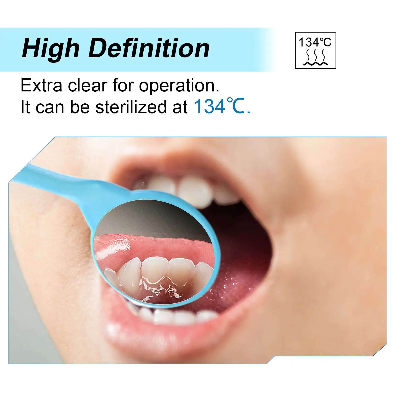 Odontoscopio Dental, espejos bucales de rodio, superficie frontal, espejo de fotografía Intraoral, Reflector de examen de vidrio de un solo lado, 10 Uds.