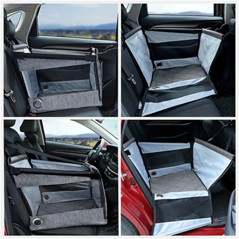 Asiento portátil para mascotas, portador estable para perros con Protector de malla de seguridad, diseño impermeable para viajes de cachorros, uso al aire libre