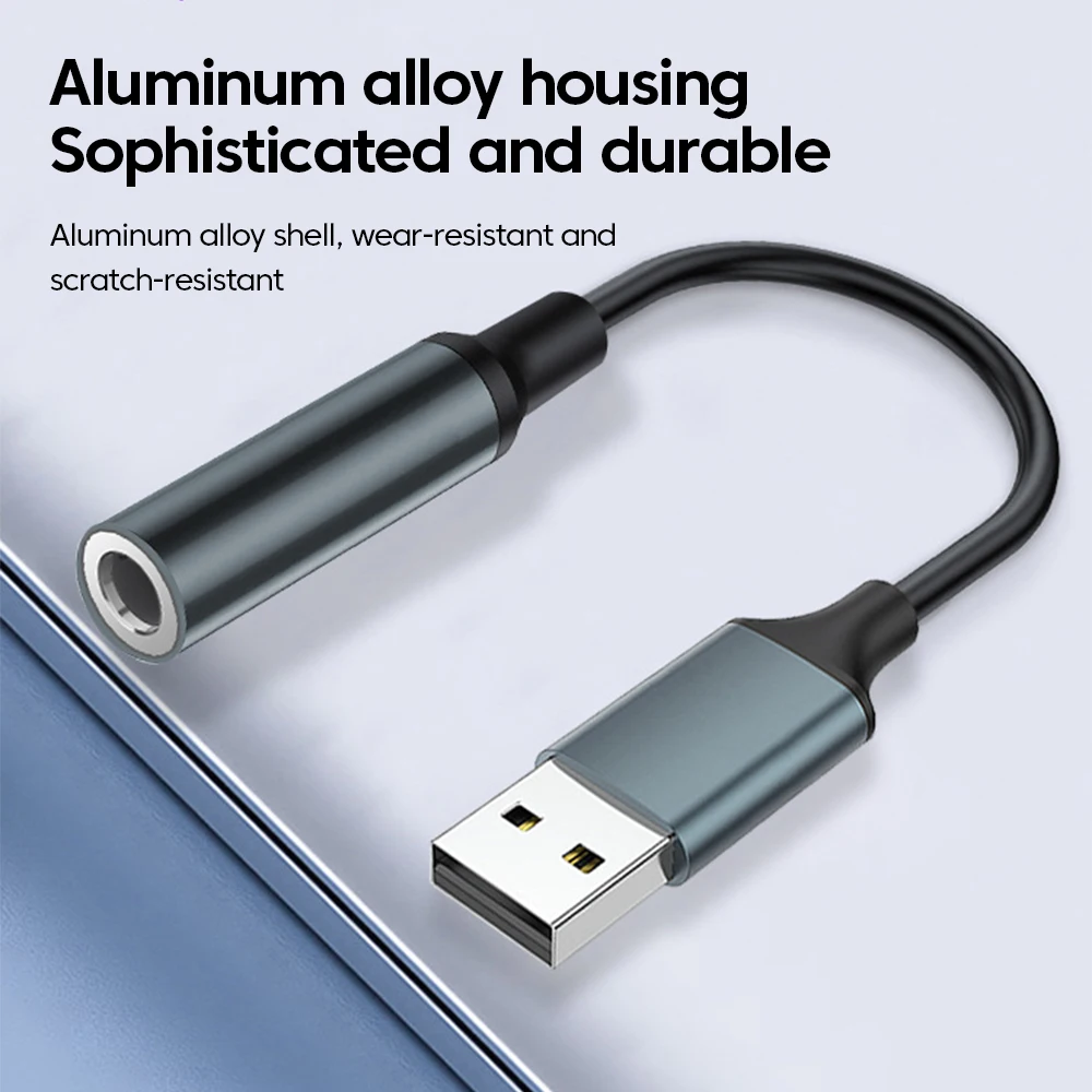 Olaf-Adaptador de conector de Audio USB a 3,5mm, auriculares/micrófono de 3,5mm, adaptador de conector USB a 3,5, tarjeta de sonido estéreo externa para PC