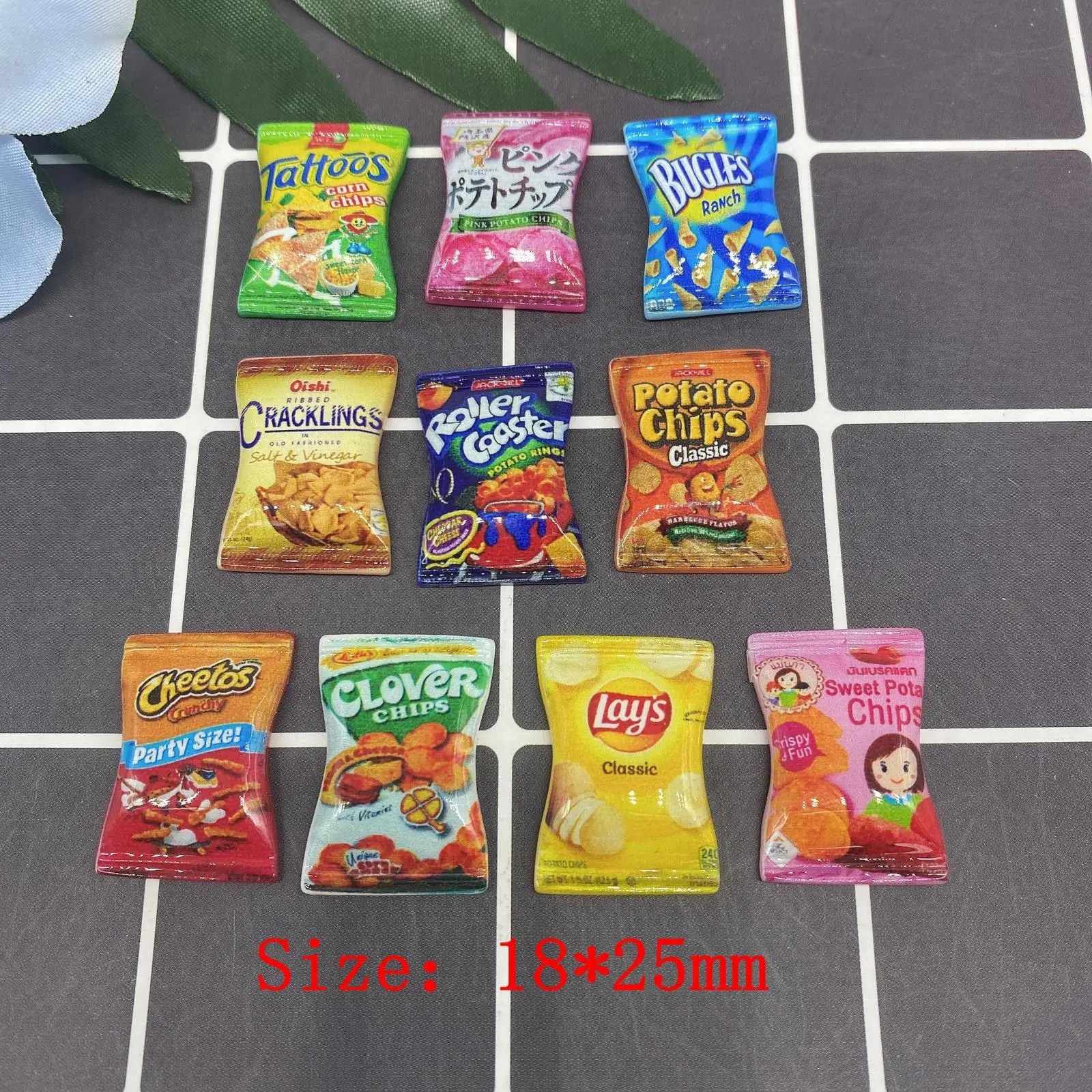 10 unids/lote 1/6 escala casa de muñecas en miniatura Chips de resina modelo Mini Snack para Blyth BJD OB11 decoración para casa de muñecas accesorios de juguetes