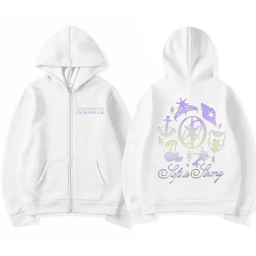 Katseye-chándal con gráficos vintage para hombre y mujer, tops de lana, ropa de moda, abrigo de Hip Hop, chaqueta con cremallera, ropa informal suelta, 2025