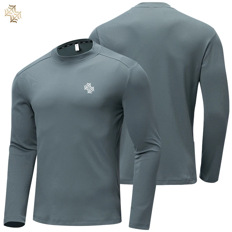 SBWL Camiseta Deportiva de Manga Larga para Hombre, de Alta Calidad, para Otoño, para Correr, Fitness, Deportes al Aire Libre, Informal de Negocios, Transpirable