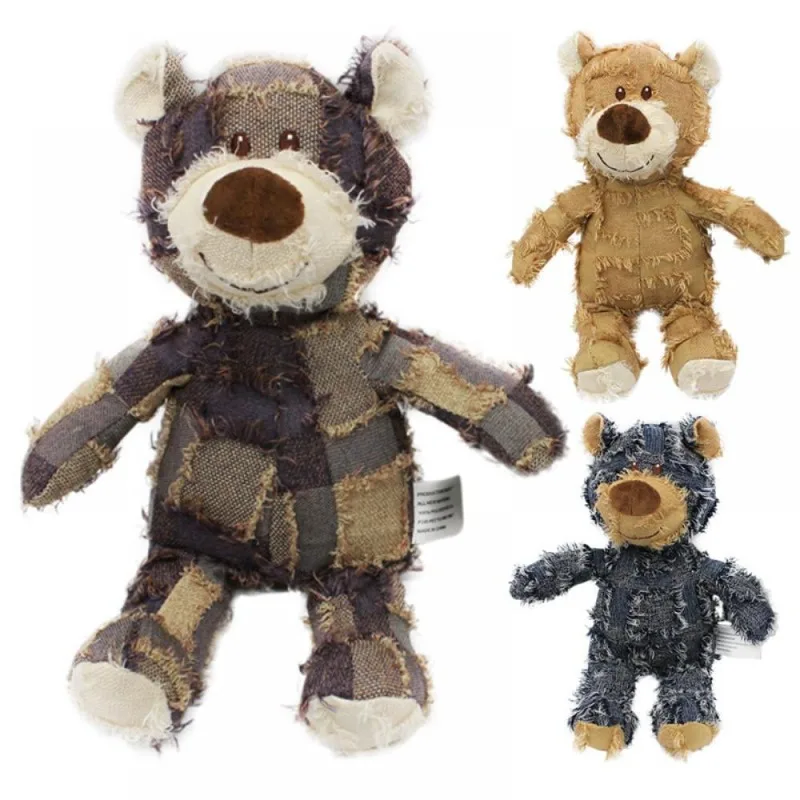 Oso de peluche para mascotas, juguete interactivo de felpa para perros, limpieza de dientes, antimordeduras, juguete Abreact, suministros para mascotas