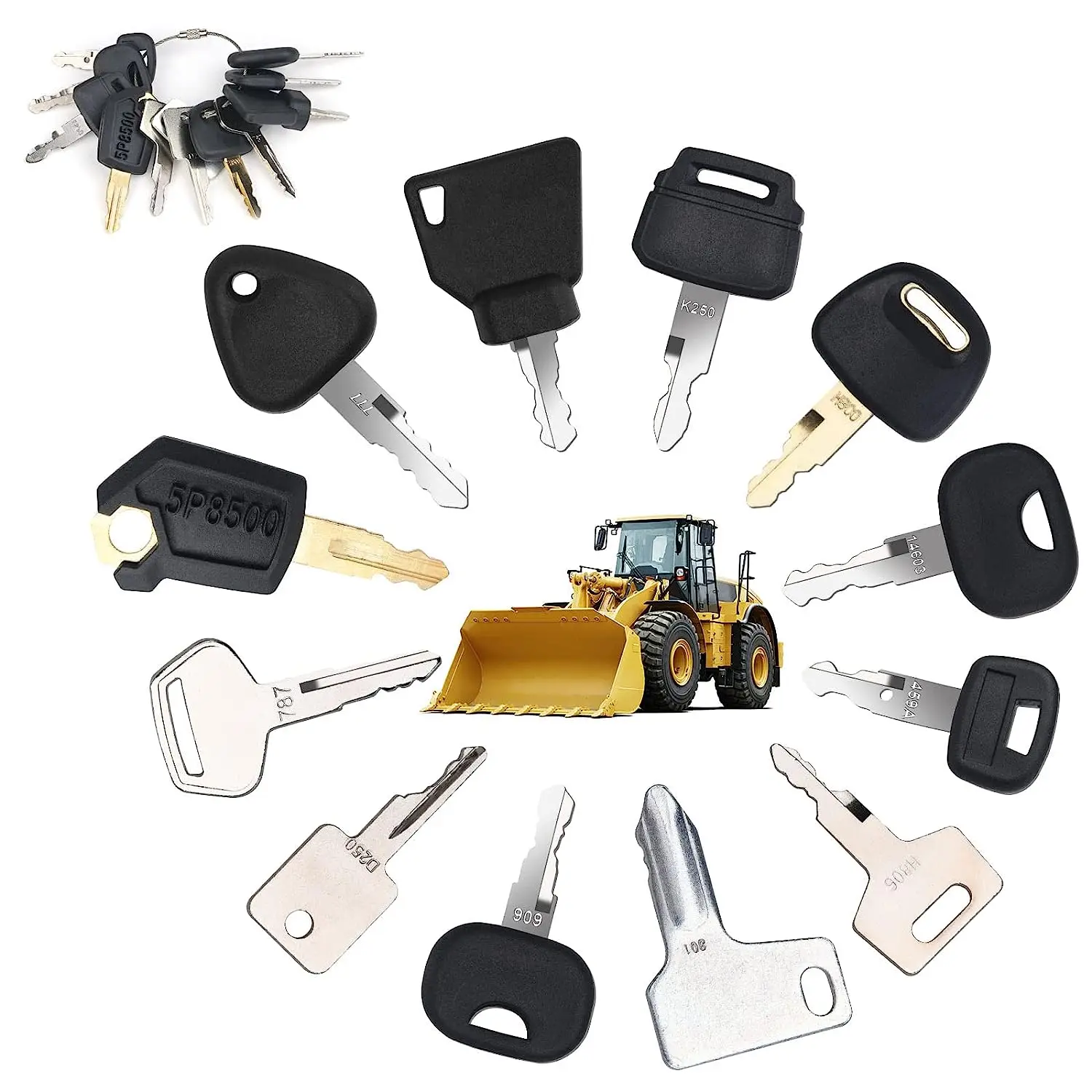 Llave de encendido de construcción de equipos pesados de 12 llaves para Caterpillar Jcb Yanmar Kobelco para excavadora Volvo BOBCAT Hitachi Komatsu
