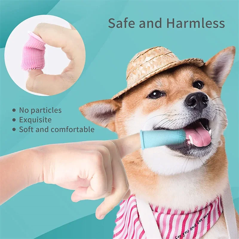 Cepillo de dientes súper suave para perros y mascotas, limpieza de dientes, cuidado del mal aliento, herramienta de cepillo de dientes de silicona no tóxica, suministros de limpieza para perros y gatos