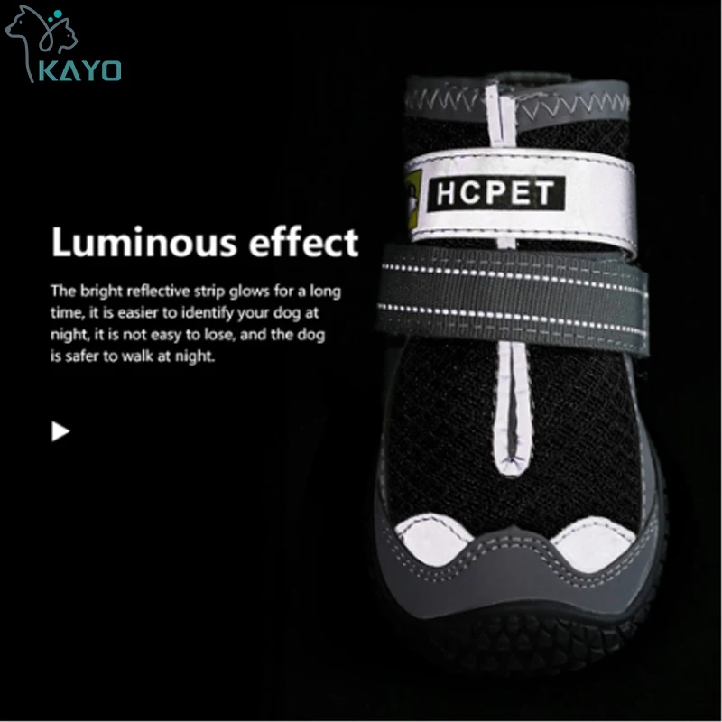 Juego de 4 zapatos para perros, botas reflectantes impermeables para perros, botines cálidos para la nieve y la lluvia, calcetines antideslizantes, calzado para perros medianos y grandes