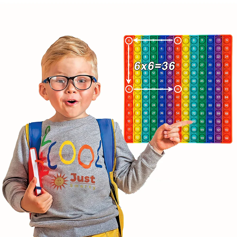 12x12 multiplicación de empuje rápido Bubble Fidget juegos de matemáticas, números de mesa de tiempos contar papelería juguetes educativos para niños