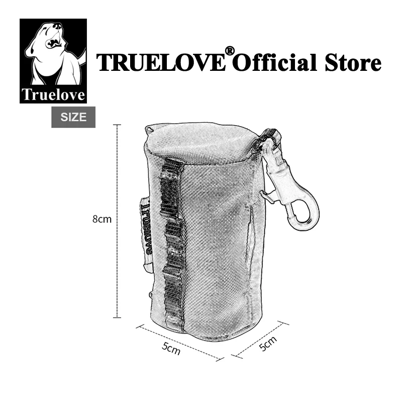 Truelove-dispensador de bolsas pequeñas ajustable para perros, soporte para bolsas de caca canina con mosquetón, adecuado para todas las correas para perros, caminar, TLB2012