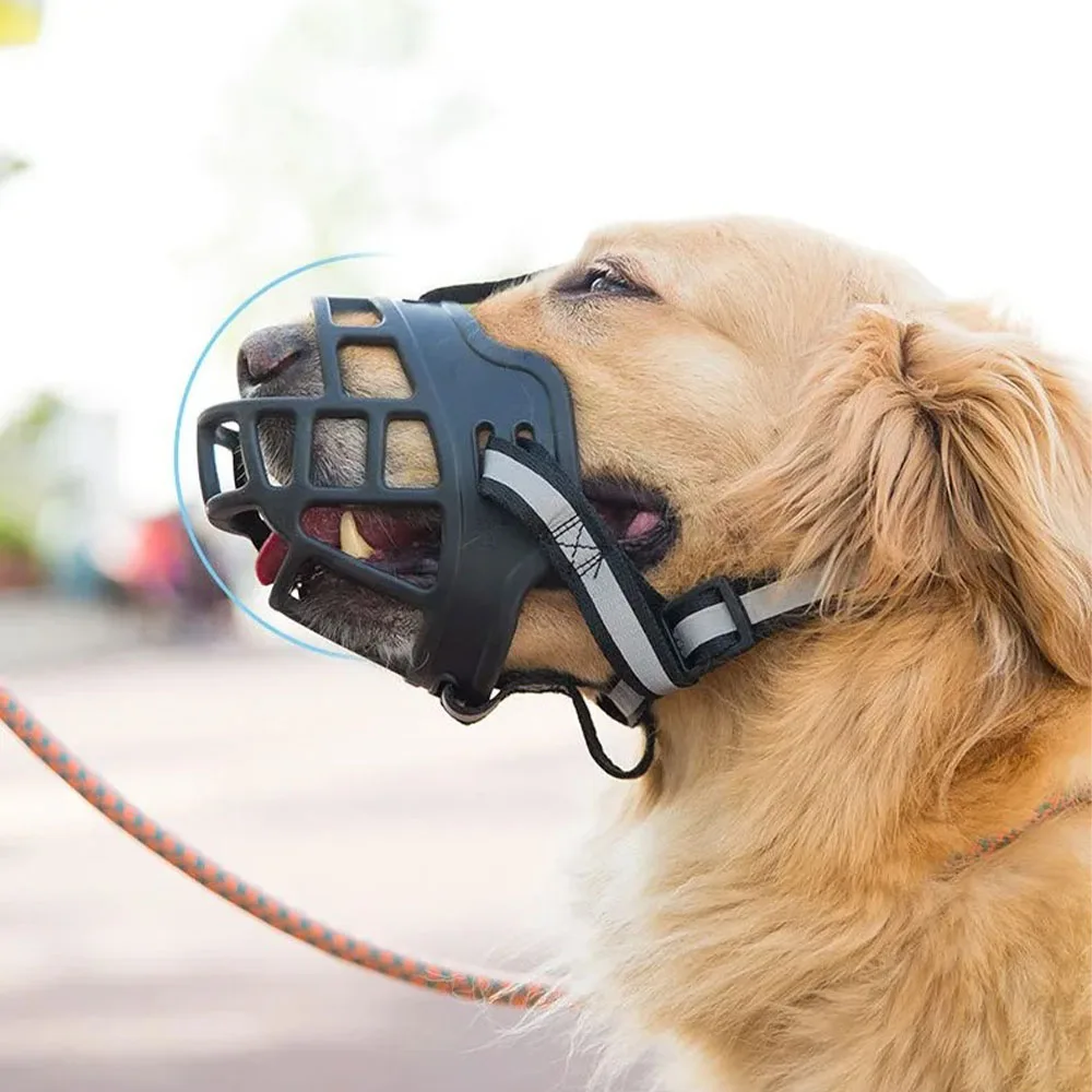 Cesta cómoda y transpirable para perros, protector de bozal contra mordeduras y ladridos, máscara para perros medianos y grandes, bozal antiladridos, suministros para perros