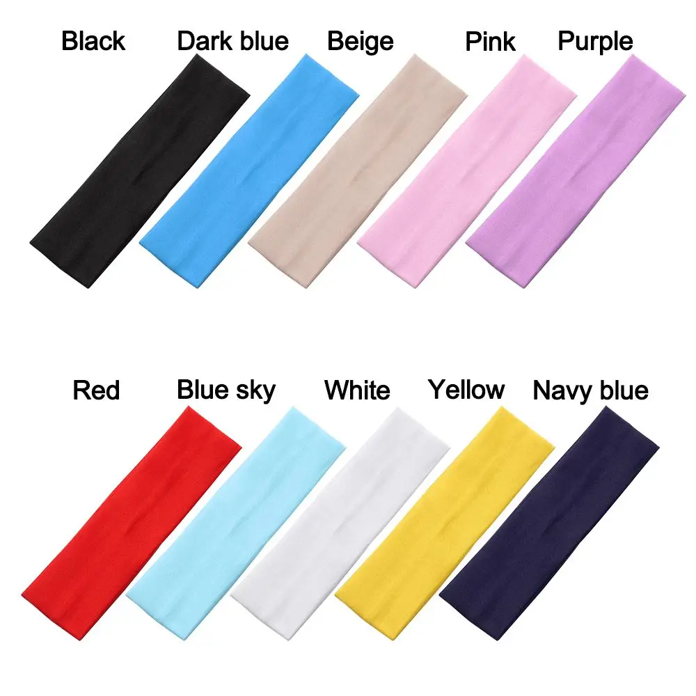 Cintas para el pelo de Yoga para mujer, cintas elásticas deportivas de Color sólido, accesorios para el cabello, 1 unidad