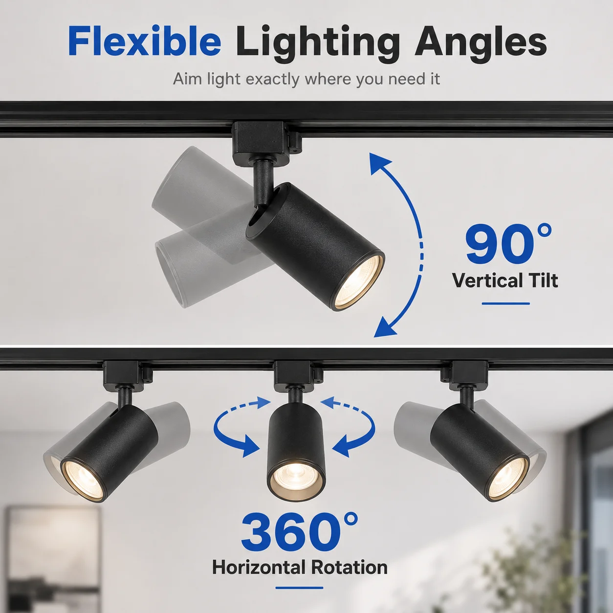 Juego completo de luces Led para riel de techo, foco de fuente de luz GU10 reemplazable para sala de estar y dormitorio, lámpara Led para riel