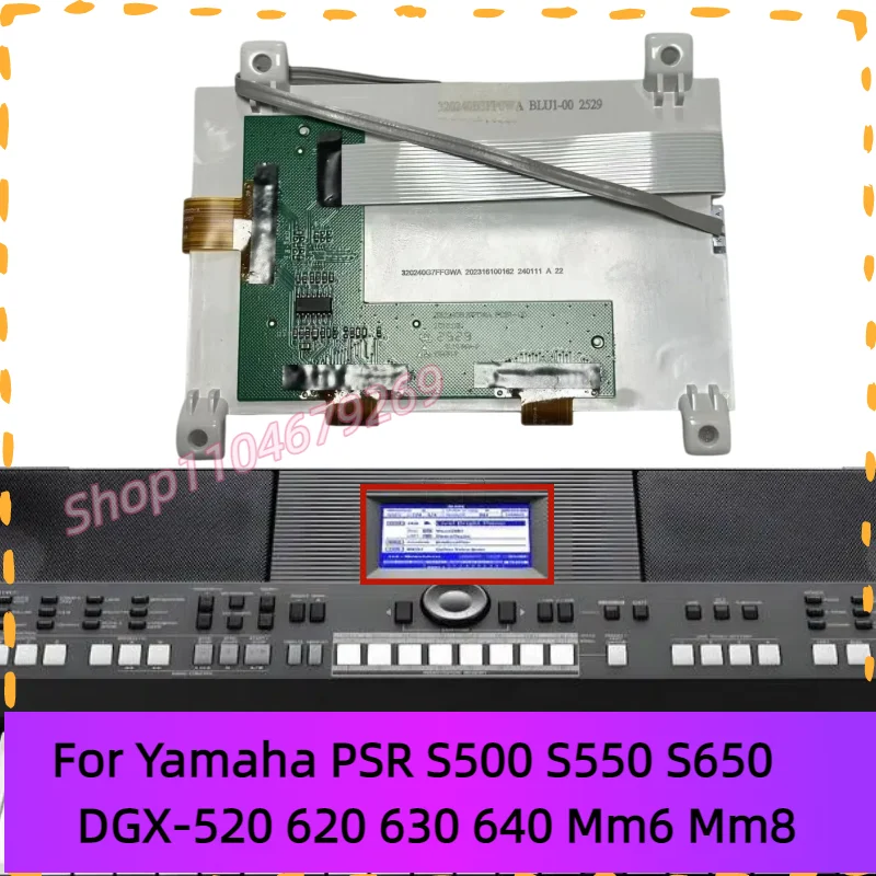 Pantalla LCD para Teclado Electrónico Yamaha PSR S500 S550 S650 DGX-520 620 630 640 Mm6 Mm8 Hjdj5428 (48) 320240B3FF0WA