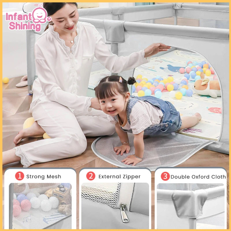 Parque infantil brillante para niños con Protector de espuma, parque infantil para bebés, valla de seguridad para bebés, parque infantil para niños de 0 a 6 años