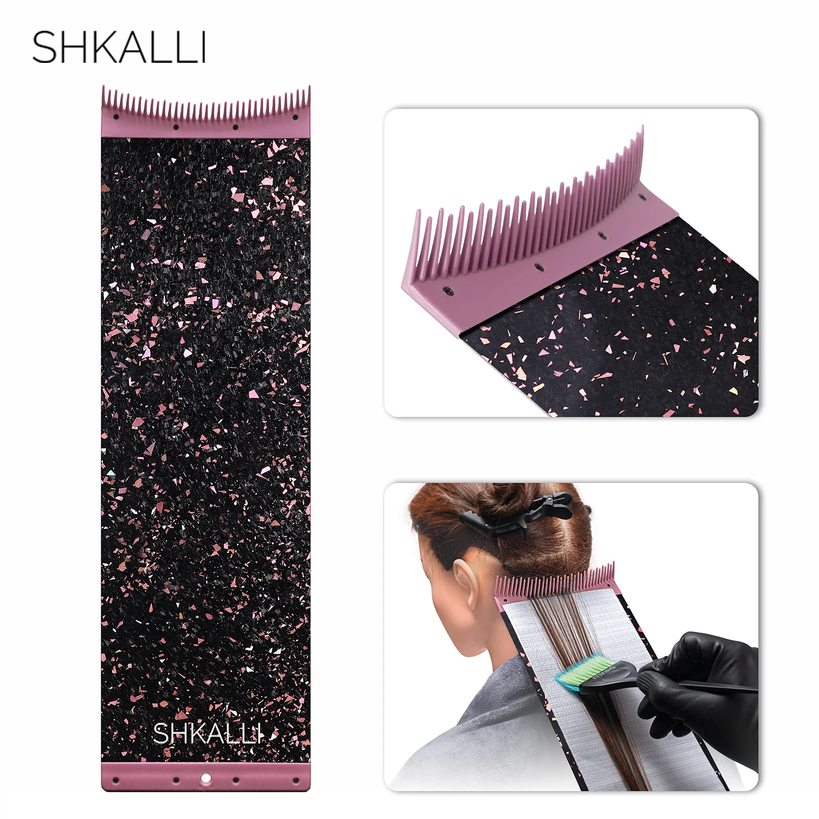 Tabla Profesional de Fibra de Carbono para Mechas con Dientes de Peine, Accesorio de Estilismo para Teñir el Cabello, Herramienta de Coloración para Peluqueros