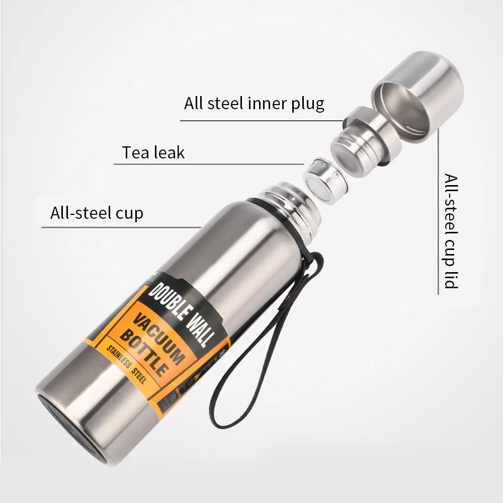 Botella térmica de gran capacidad de 500/1000ml, termo de doble pared de acero inoxidable 304, termo de agua fría y caliente, taza de café
