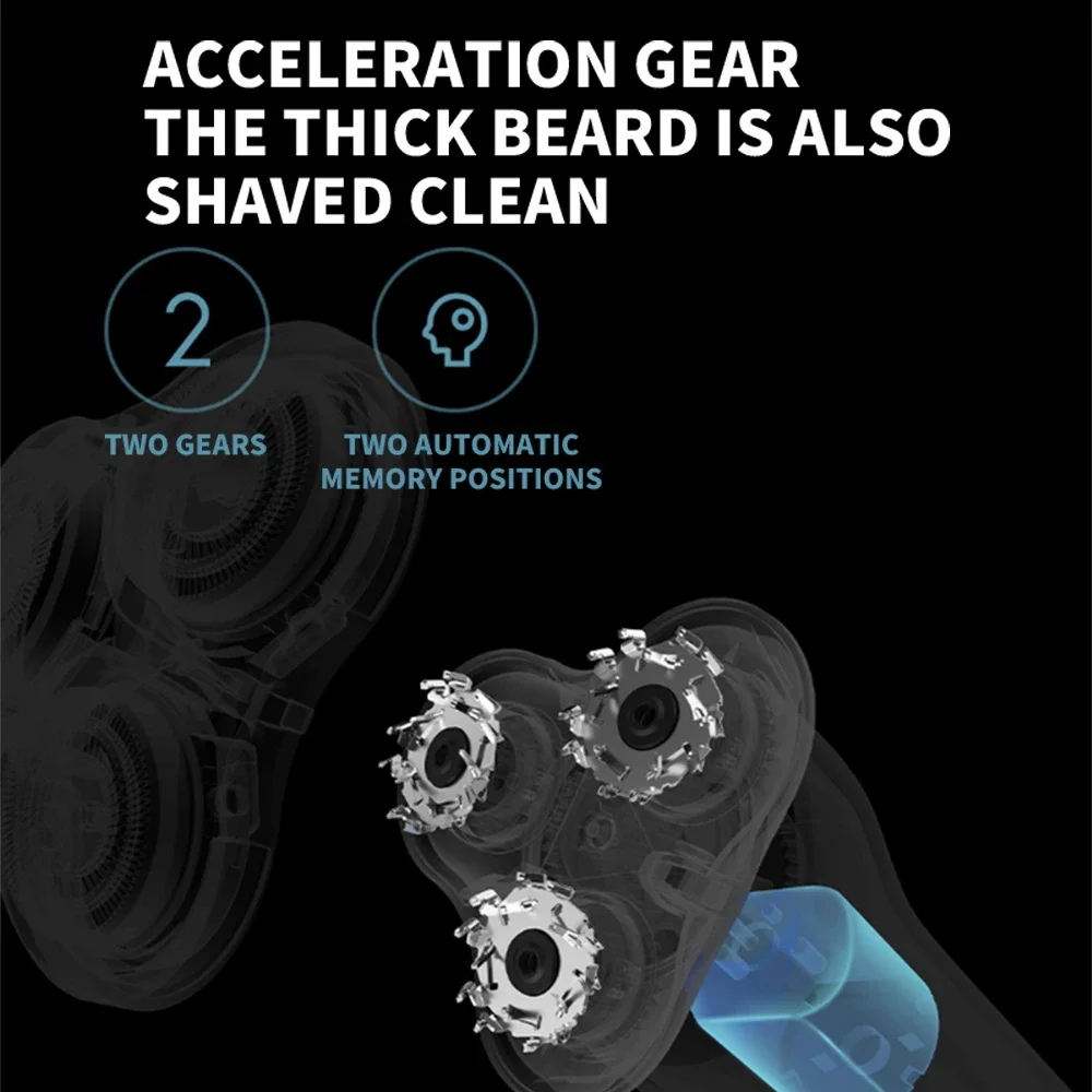 Afeitadora Eléctrica Original MIJIA S500, Recortadora de Barba de Triple Cuchilla para Uso en Seco y Húmedo, con Cabezal Flotante, Afeitado de Precisión