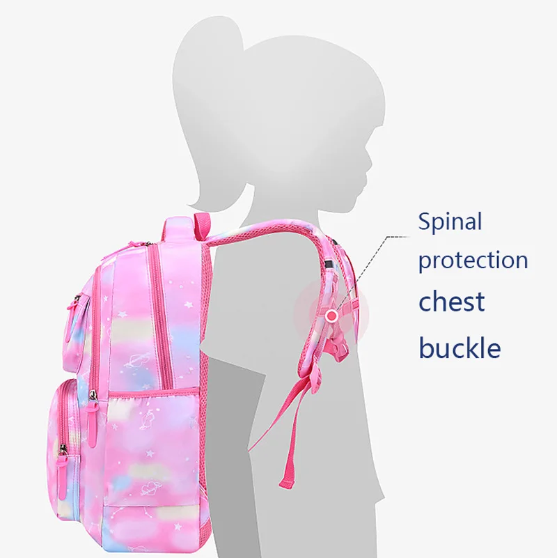 Mochila escolar para niños y niñas, color rosa, para chico, adolescente, primaria, Kawaii, bonita, resistente al agua