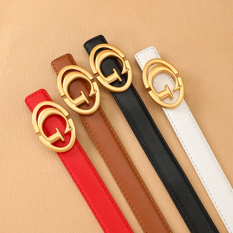 2025 nuevo cinturón fino de 25mm de marca de lujo famoso diseñador de moda cinturón Reversible para mujer faja de cuero cinturón de vestir para mujer