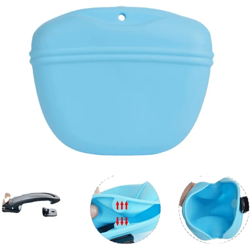 Bolsa de silicona para golosinas para perros, riñonera portátil para entrenamiento de perros, alimentador al aire libre, bolsa para aperitivos para cachorros, bolsa de almacenamiento de recompensa de alimentos, suministros para mascotas