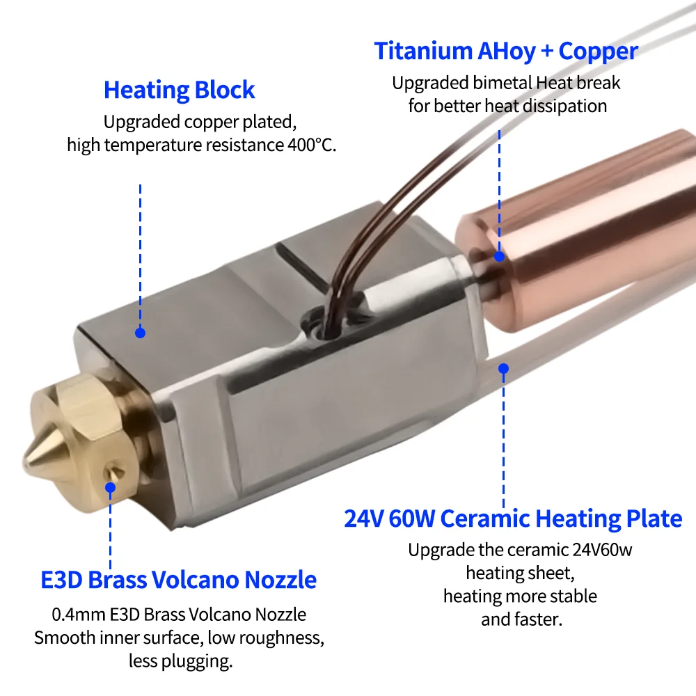 Hotend mejorado para artillería Sidewinder X1 X2 Genius y Pro piezas de impresora 3D kits de termistor de bloque calefactor de boquilla totalmente metálica