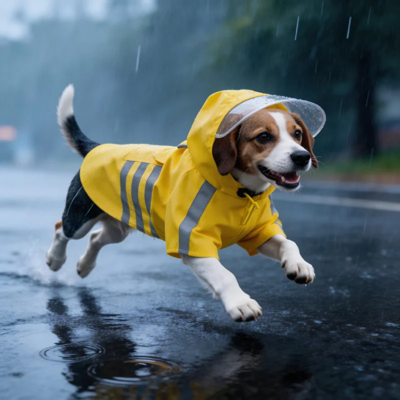 Impermeable Reflectante para Perros 2026, Chubasquero Ligero con Capucha para Verano, Poncho para Cachorros, Chaqueta Impermeable para Mascotas Pequeñas