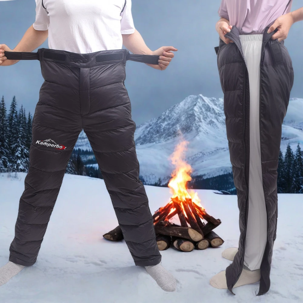 Kamperbox Pantalones de plumón para hombre, pantalones de invierno, pantalones de invierno para senderismo, pantalones de trekking para hombre, pantalones de senderismo de invierno para hombre, pantalones