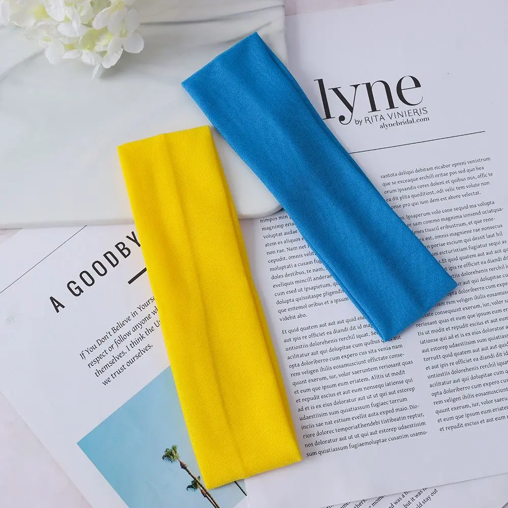 Cintas para el pelo de Yoga para mujer, cintas elásticas deportivas de Color sólido, accesorios para el cabello, 1 unidad