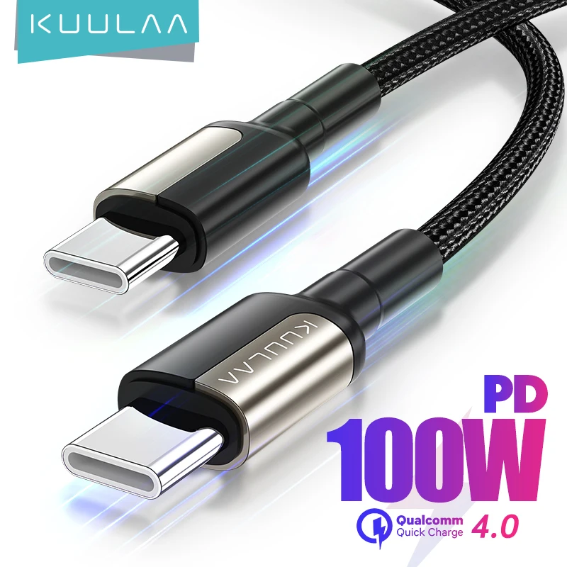 KUULAA Cable USB C a USB tipo C Cable PD 100W Cable de cargador rápido USBC a Cable tipo C para iPhone15 Samsung MacBook iPad Xiaomi