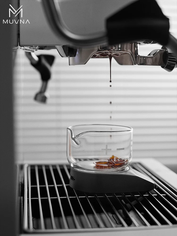 MUVNA-Mini Báscula Electrónica para Espresso, Precisión Exacta de 0.1g, Alta Precisión, con Pantalla LED, Báscula de Café Portátil, Recipiente para Polvo, 0.1g