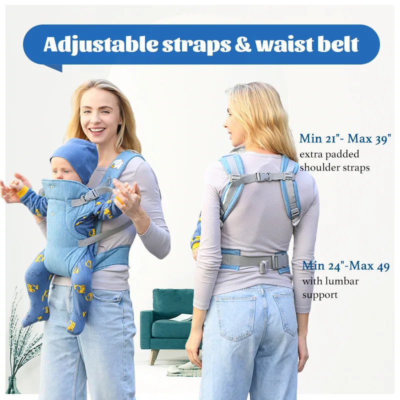 Correa de hombro para bebé, mochila portátil con correa para niños, hombro grueso, Sudadera con capucha ergonómica, correa para bebé de canguro