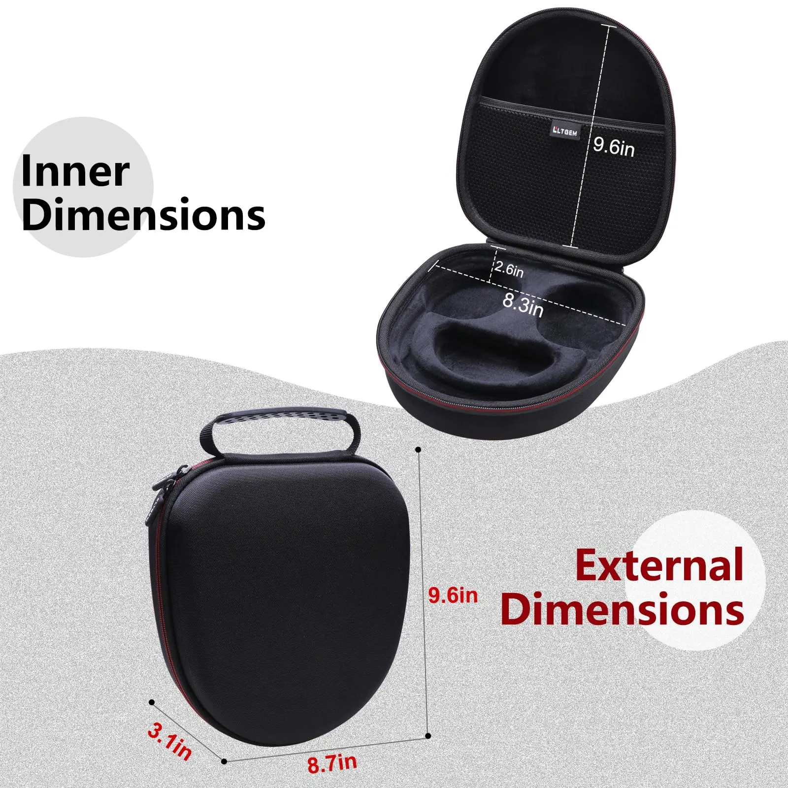 LTGEM-estuche rígido de EVA para auriculares Sony WH-CH720N/WH-CH710N, bolsa de almacenamiento protectora de viaje, solo bolsa